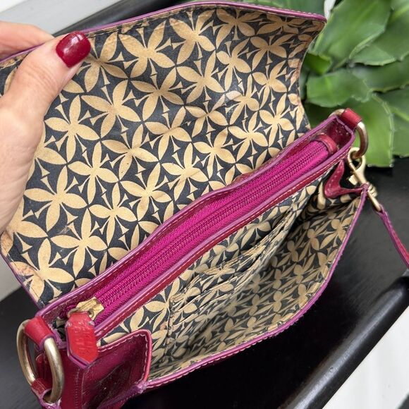 Sigrid Olsen genuine leather shoulder purse berry red handbag purse - Picture 10 of 12